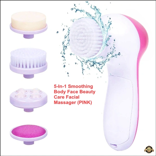 5-In-1 Smoothing Body Face Beauty Care Facial Massager (PINK)